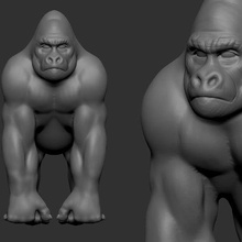 gorilla study toy art 3d print model - Mito3D