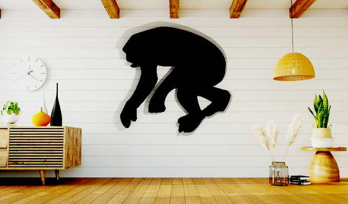 gorille mur art 3d print model - Mito3D
