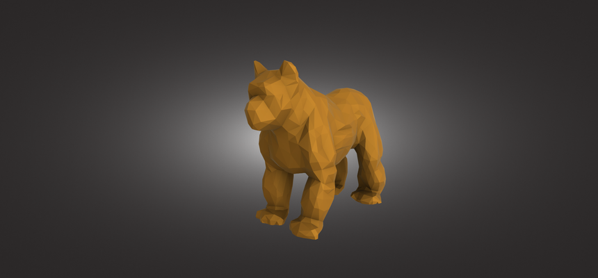 gorilladog poli gorila cão animal 3d print model - Mito3D