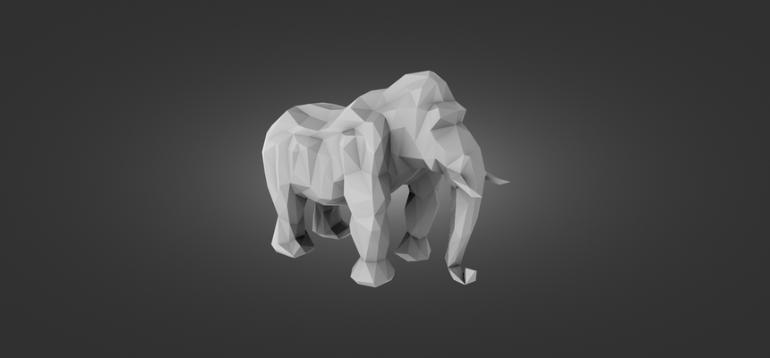 gorillephant poly animals elephant gorilla design decor 3d print model - Mito3D