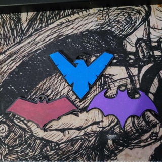 Gotham cavalieri pacco 3 disegni portachiavi chiave catena Batman dc super eroe eroi cattiva ragazza pipistrello nightwing notte ala rosso cappuccio pettirosso arkham 3d print model - Mito3D