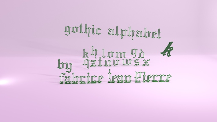 gótico alfabeto hogar casa fácil impresión decoración personalización firmar escritura caligrafía apoyo gratis compatible etiqueta letra 3d print model - Mito3D