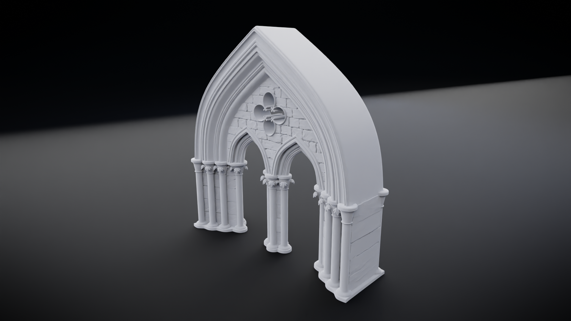 gótico arco arquitectura arquitectónico Iglesia medieval antiguo mármol religión puerta exterior ventana miniaturas 3D print model - Mito3D