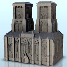 gothic basilica 5 - medieval flames war bolt action modern warhamme architecture dark age house thumbnails building scenery wargame figures game land warhammer games accessories 3d print model - Mito3D