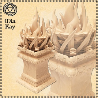 gothic brazier dragons dungeons fantasy game gaming mini rpg terrain fire miniature tabletop dnd scatter 3d print model - Mito3D