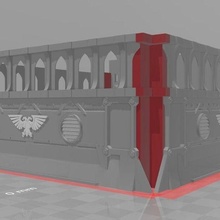 gothic building - wall wh40k architecture 40k warhammer scenery warhammer40k 40000 buildings structures 3d print model - Mito3D