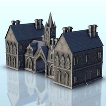 gothic building arch 2 - flames war bolt action desertic modern warhammer architecture ww2 house thumbnails scenery wargame figures game land games accessories 3d print model - Mito3D
