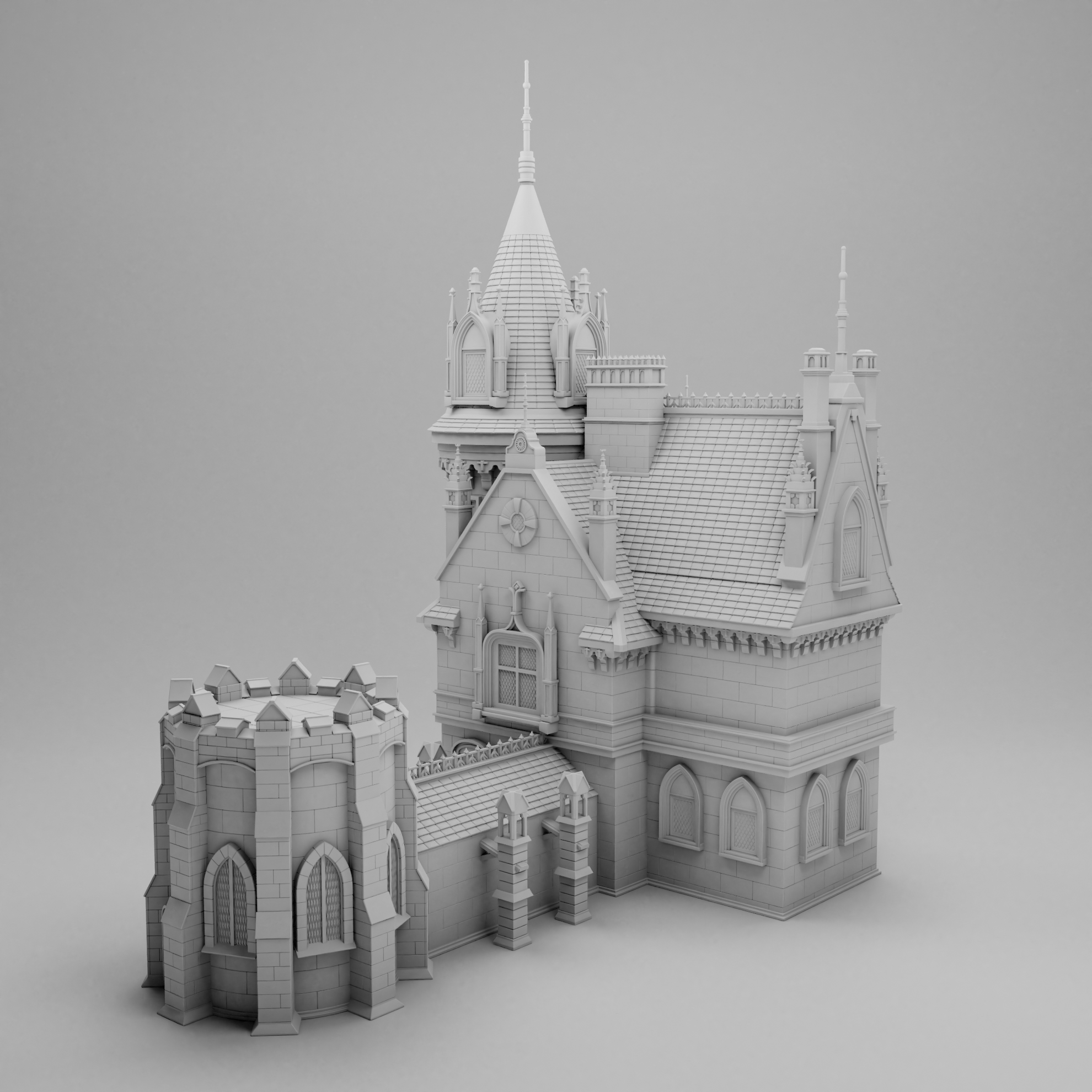 gothic castle lock architecture ancient 3D print model - Mito3D