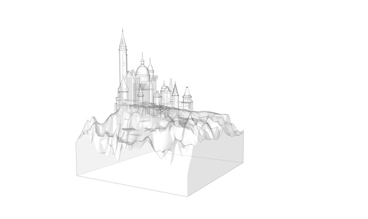 gothique Château classique art jouet maison faible poly 3d print model - Mito3D