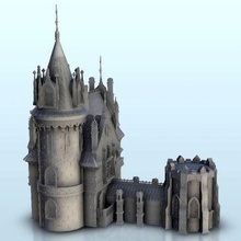 gothic castle tower 14 - medieval flames war bolt action modern warhamme architecture dark age house thumbnails building scenery wargame figures game land warhammer games accessories 3d print model - Mito3D