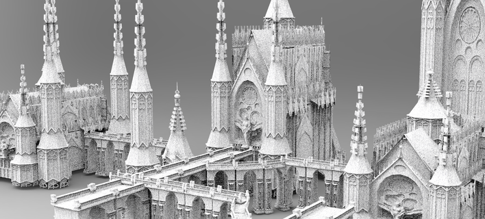 gothic cathedral cult architecture kit bash 1 medieval village power plant industrial halloween horror cthulhu architectural castle zombie building ruin ancient scary fantasy haunted magic exte 3d print model - Mito3D