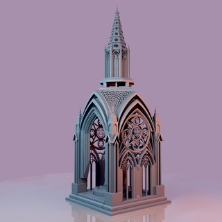gotik şapel masaüstü Noel isa İsa kilise bina mimari kule katedral mücevher 3d print model - Mito3D