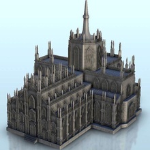 gothic church 6 - medieval flames war bolt action modern warhamme architecture dark age house thumbnails building scenery wargame figures game land warhammer games accessories 3d print model - Mito3D