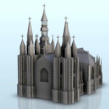 gothic church bell tower 15 - medieval flames war bolt action modern warhamme architecture dark age house thumbnails building scenery wargame figures game land warhammer games accessories 3d print model - Mito3D