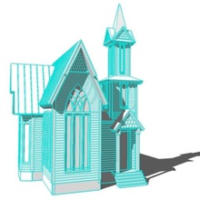 gotische Kirche Architektur 3d print model - Mito3D