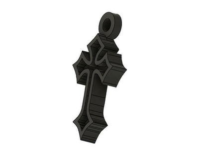 gothic cross pendant necklace keychain 3d print model - Mito3D