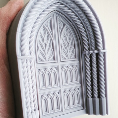 gothic doors architecture door church doorway cathedral 3d print model - Mito3D