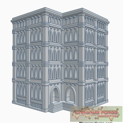 Gotico epico edificio 55 gioco battletech 6mm terreno 40k 8mm 3D print model - Mito3D