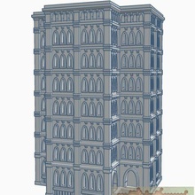 Gotico epico edificio 66 gioco battletech 6mm terreno 40k 8mm 3d print model - Mito3D