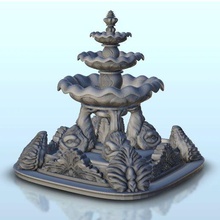 gothic fountain - flames war bolt action desertic modern warhammer architecture empire house thumbnails building scenery wargame figures game land games accessories 3d print model - Mito3D