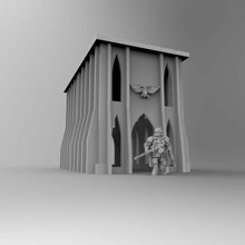gothic imperial-Gebäude 01 Spiel Spielzeug, Spiel-Zubehör warhammer 40k wargame Gelände 3d print model - Mito3D