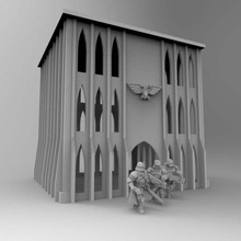 gothic imperial building 28mm 03 game toy accessories warhammer 40k wargame terrain space marine astra militarum 3d print model - Mito3D