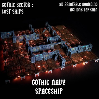 gotik Donanma uzay gemisi biniş aksiyon arazi oyun w40k Uzay deniz imparatorluk koruma bilim fi savaş çekiç 3d print model - Mito3D