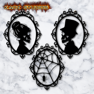 gothic necklace earring set spiderweb spider skeleton skulls jewelry halloween skull undead cemetery graveyard goth creepy jewelery jewellery earrings pendant keychain spooky party 3d print model - Mito3D