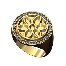 gótico enfeite ampla 21mm diamante anel us Tamanho 9 3d impressão modelo joalheria imprimível ouro prata esterlina moda jóias luxo bling argolas medieval 3d print model - Mito3D