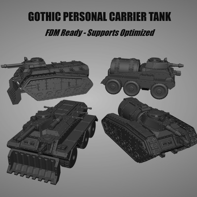 gothic personal carrier tank warhammer40k warhammer40000 w40k war hammer krieg artillery basilisk hellhound chimera 3d print model - Mito3D