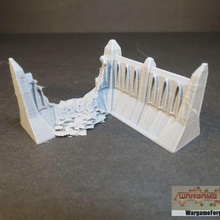 gotisch ruiniert Wände Ecke 4 Stücke Spiel Battletech 6mm Terrain Epos 40k 8mm 3d print model - Mito3D