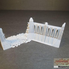 gothic ruined walls wide corner 4 pieces game 3d print model - Mito3D