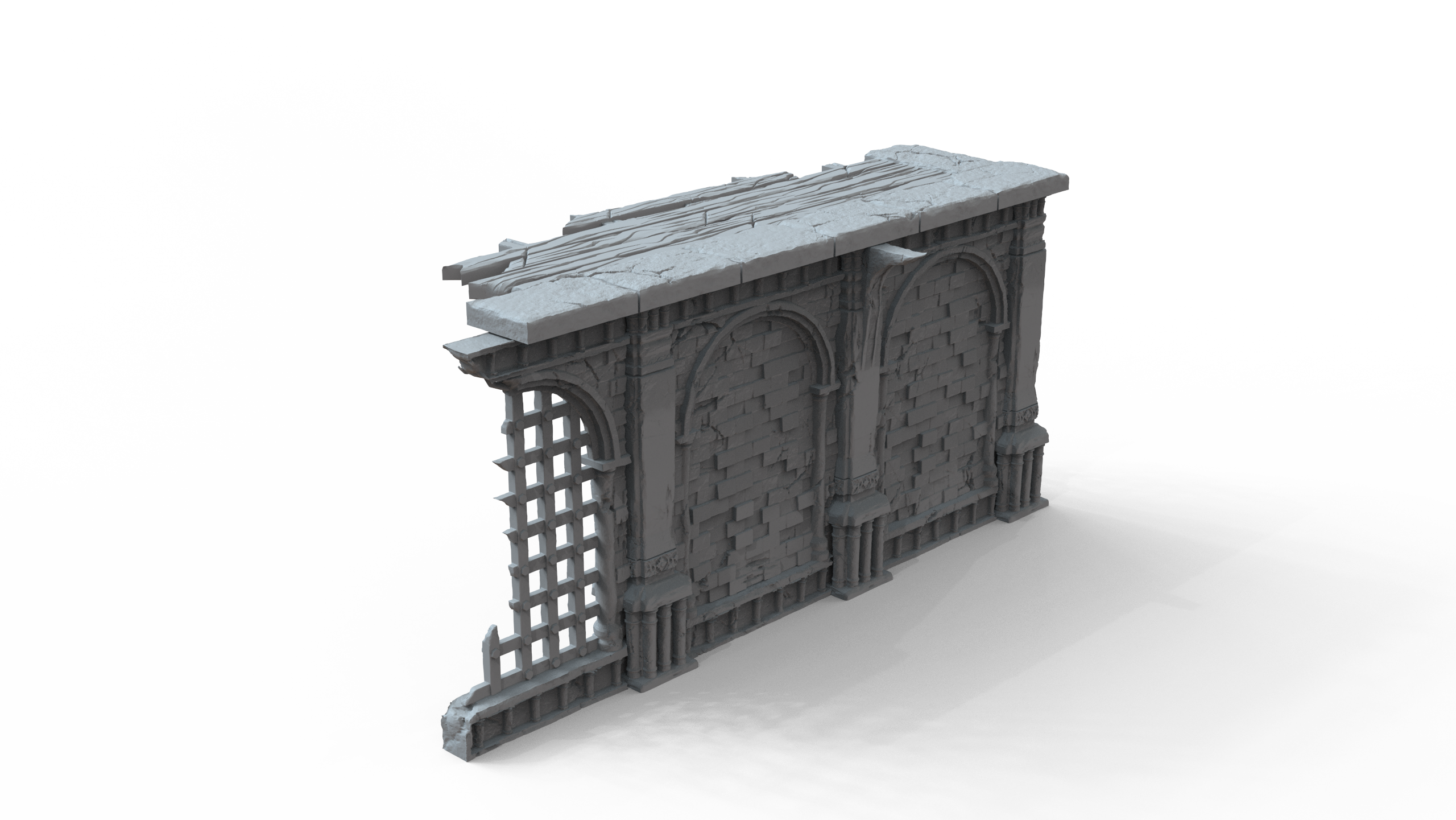 gótico ruínas construção permanece 2 arquitetura grécia grego casa trem modelo idades castelo medieval interior exterior 40 3D print model - Mito3D