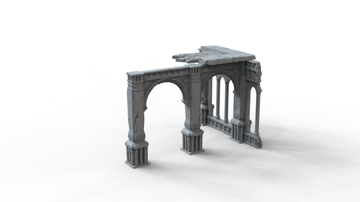 gotisch ruinen gebäude überreste 3 architektur griechenland griechisch haus zug modell mitte alter schloss mittelalterlich innere außen 40 3d print model - Mito3D