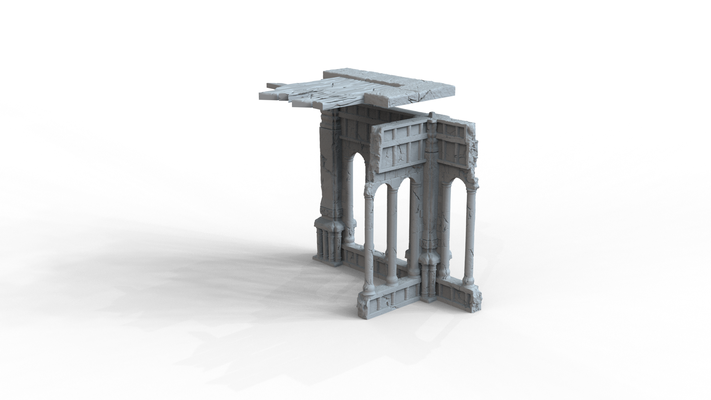 gotisch ruinen gebäude überreste 4 architektur griechenland griechisch haus zug modell mitte alter schloss mittelalterlich innere außen 40 3d print model - Mito3D