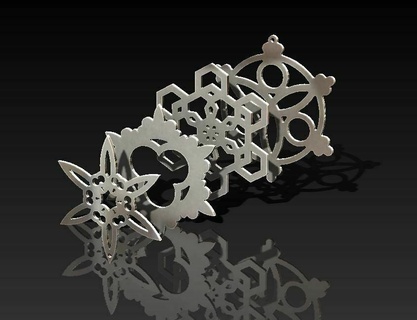 gothic snoflakes Art christmas ornaments jewelry lasercut snoflake ornament snow 2d art lithophanes 3d print model - Mito3D