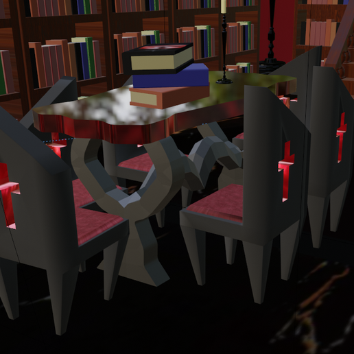 gothic table chair 3D print model - Mito3D