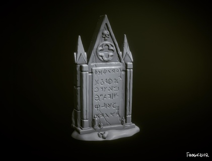 gothic tombstone tomb grave gravestone graveyard spooky scary crypt dnd wargaming warhammer scatter terrain glyph relic quest 3d print model - Mito3D
