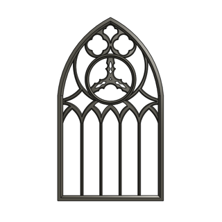 gothic window 3 set - 1 12 scale dioramas models windows goth roseton rose architectural model props accessories accesories 3d print model - Mito3D
