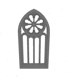 gothic window n 3 arch roseton cathedral church building customized old 3d print model - Mito3D