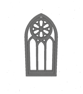 Gotico finestra 4 arco roseton Cattedrale Chiesa edificio personalizzato vecchio 3d print model - Mito3D