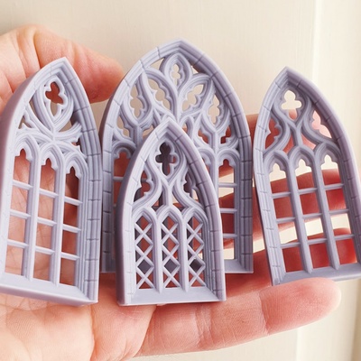 gotik pencereler mimari katedral kilise rozet gül penceresi sivri uçlu 3d print model - Mito3D