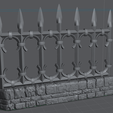 gothic wrought iron fence presupported game 3d print model - Mito3D