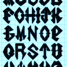 gotic lettere vari 3d print model - Mito3D