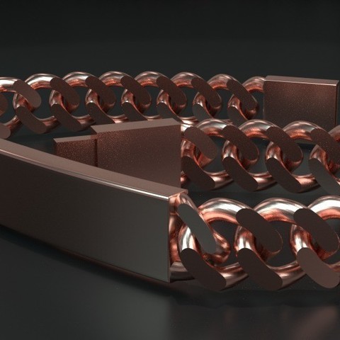 gourmette frenlemek bağlantı zinciri takı bilezik 3D print model - Mito3D