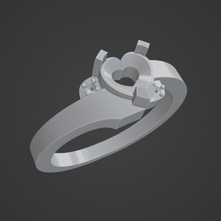 grade heart jewelry 3d print cult rings 3d print model - Mito3D