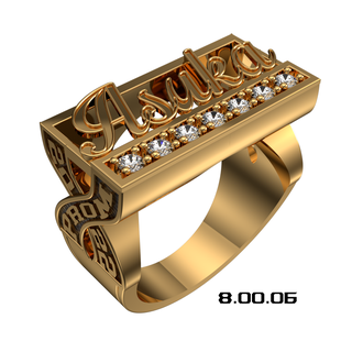 derece yüzük isim taşlar altın gümüş takı elmaslar 3d print model - Mito3D