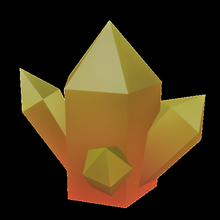 gradient yellow-red gem low poly shard mine rock 3d print model - Mito3D