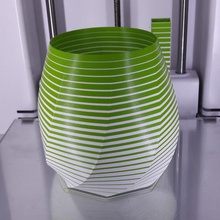 gradual striped vase home two-colored stripes pen holder desk table flowers octagon 3d print model - Mito3D