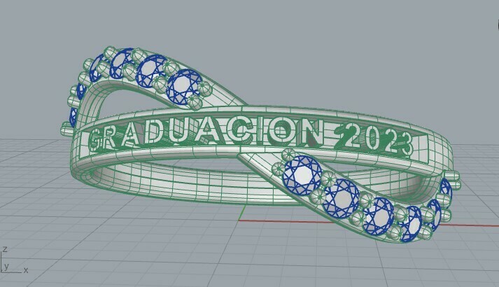 mezuniyet 2023 yüzük ilahi çocuk mücevher altın derece 3D print model - Mito3D